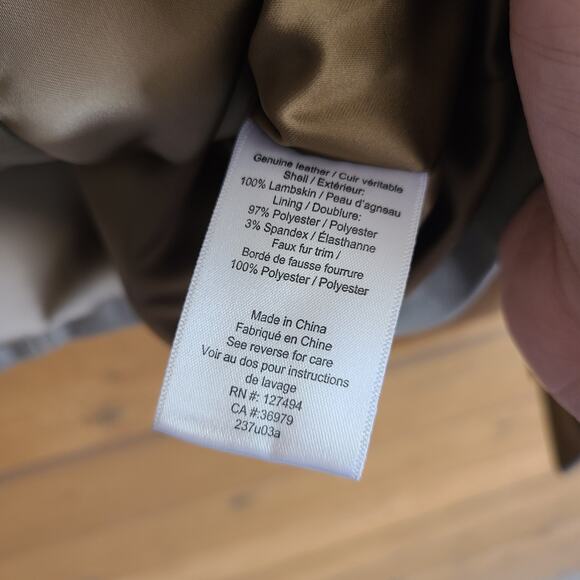 Anthropologie Heartloom Pia Jacket Fawn NWT XS Lambskin Leather Sherpa Coat - Picture 5 of 7